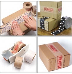 Custom Logo Printed Water Activated Reinforced Kraft Paper Tape
